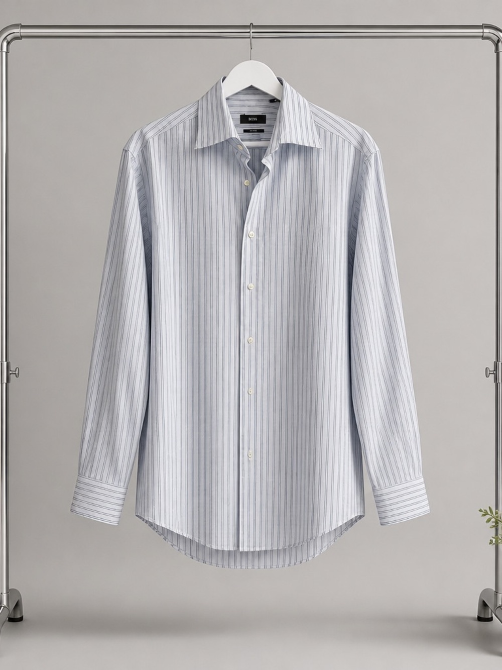 Boss Light Blue and White Stripe Dress Shirt